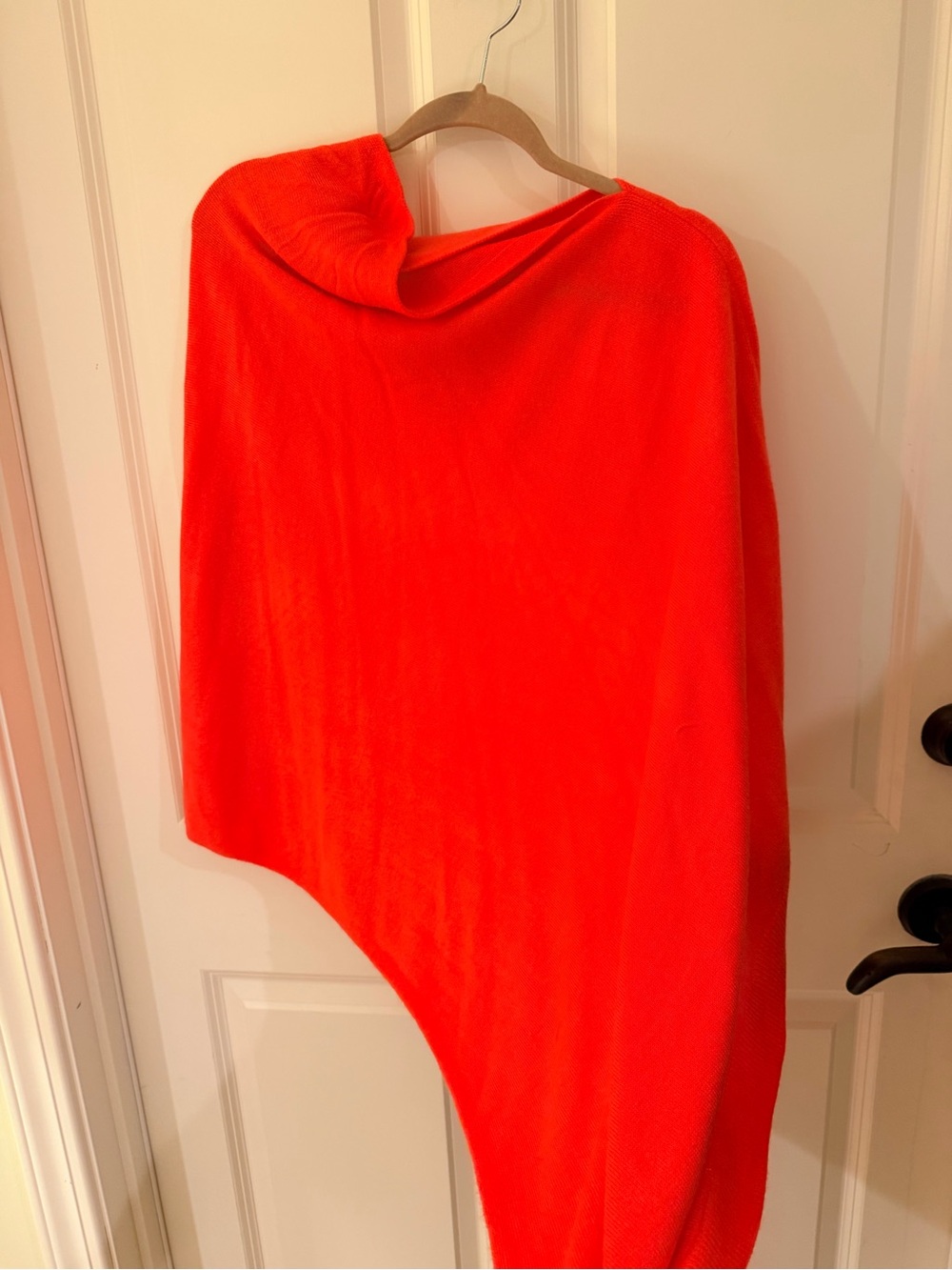 Coral Orange Asymmetric Women's Sweater - Stylish Lightweight Knit